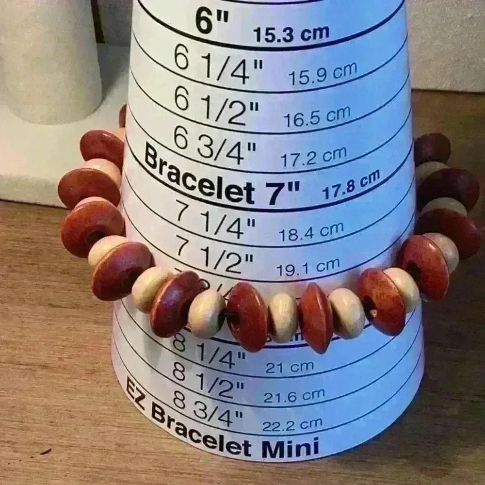 Vintage Wood Disc Stretch Bracelet